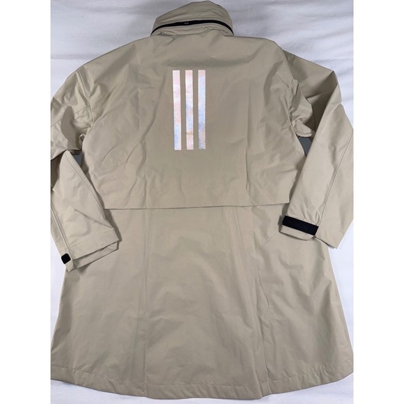 Adidas MYSHELTER RAIN.RDY Jacket Beige Tan Waterproof Hooded Coat XS Women's - Picture 9 of 16